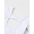 thumbnail image 6 of Stelle Ballet Leotards Bow Back Short Sleeve leotard for Girls/Toddlers/Kids Dancewear,White,8 Years, 6 of 7