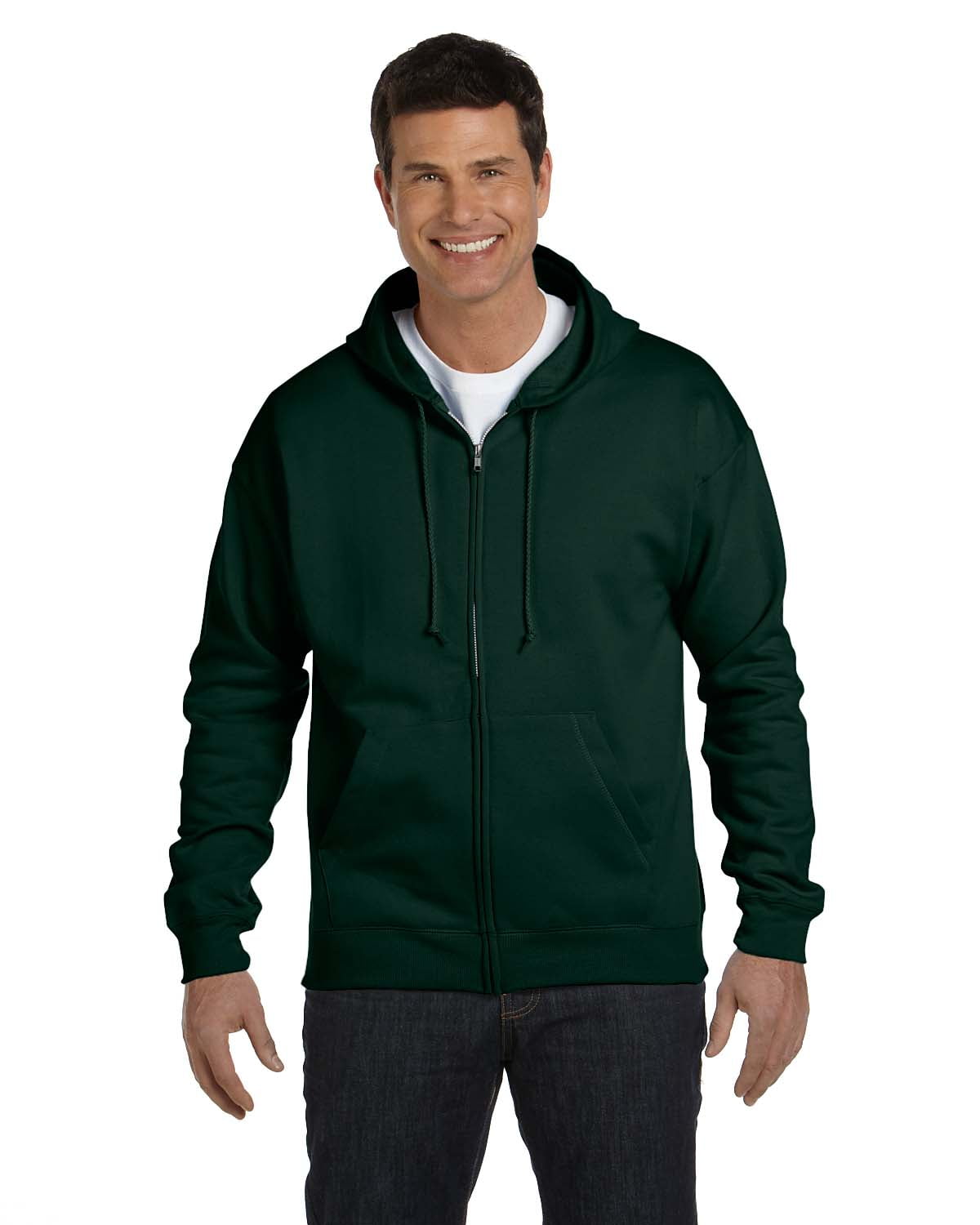 hanes men's full zip ecosmart hoodie