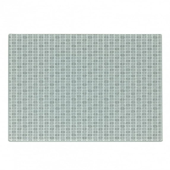 Grey Cutting Board, Geometric Pattern with Hand Drawn Style Random Square Shapes Abstract Grid, Decorative Tempered Glass Cutting and Serving Board, Small Size, Pale Grey and Coconut, by Ambesonne