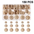 thumbnail image 2 of 150 Pieces Per Pack 2 Holes With Love Hearts Wooden Buttons Sewing Scrapbooking Handmade Round Buttons DIY Decor Crafts, 2 of 5