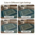 thumbnail image 7 of ODIKA 6'x9' Washable Area Rug Boho Southwestern Bug Lattice Throw Turquoise Butterfly Teal Vintage Refined for Queen Size Bedroom, Under Bed, Master Suite, Easy Care, Non-Shedding, 7 of 7