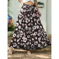 thumbnail image 4 of Cueply Long Skirts for Women Pleated Elastic High Waist drawstring Tiered Maxi Skirt with Pockets, 4 of 7