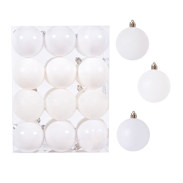 24 bolas navideñas de plástico irrompibles de colores grandes para colgar en el árbol de Navidad, con purpurina, para fiestas navideñas, decoración navideña del hogar.