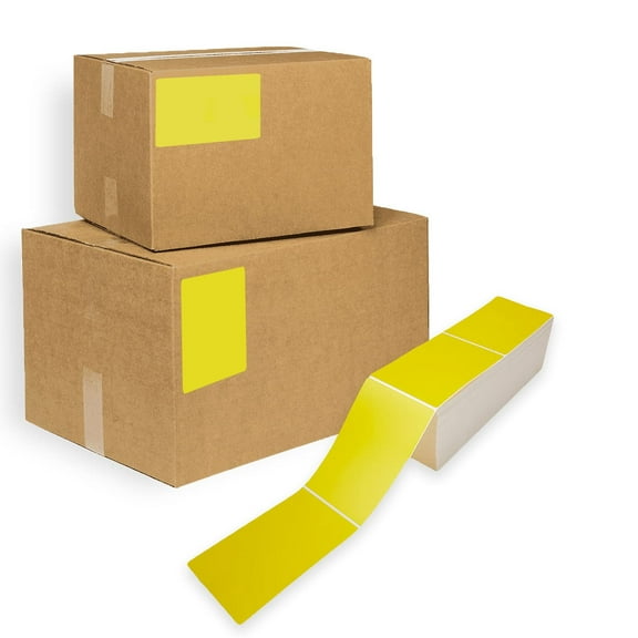 Yellow Direct Thermal Shipping Labels, Self-Adhesive Printer Paper, 4000 Count, 4 x 6 in
