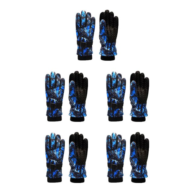 Guardurnaity Guantes para niños Guantes de ciclismo Unisex Snowboard en frío Estampado Manopla Niñas Niños Guantes a prueba de viento Type2 NO2