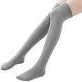 thumbnail image 2 of Adult Women Knitting Solid Color Knee-High Socks Cotton Fashion Long Stockings Mens No Show Sock Running Toe Socks Warm Socks for Men under 25 Toddler Socks Thin Socks Men plus Sized Socks Womens, 2 of 2