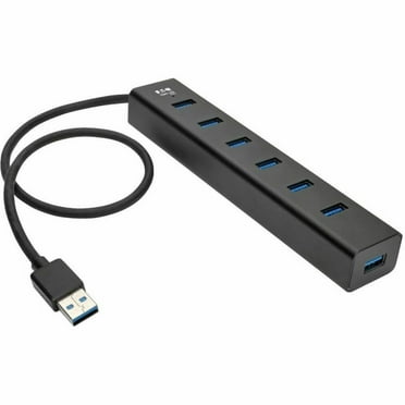 Tripp Lite by Eaton 7-Port USB-A Mini Hub - USB 3.x (5Gbps) International Plug Adapters Aluminum Housing - USB 3.2 (Gen 1) Type A - Portable - 7 USB Port(s) - PC, Chrome