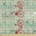 thumbnail image 2 of Vintage Sofa Upholstery Fabric by the Yard, Old Fashioned Bicycle Pattern Nostalgic Bikes with Basket Riding Paris Graphic, Decorative Fabric for DIY and Home Accents, Multicolor by Ambesonne, 2 of 5