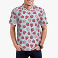 thumbnail image 3 of Balery Strawberries Printed Men’s Short Sleeve Polo Shirt, Midweight Men's Shirt,Golf Polo shirts -, 3 of 9