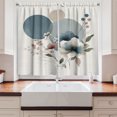 thumbnail image 2 of Ambesonne Monstera Kitchen Curtains, Minimalistic Floral Print, 55"x36", Blue Grey and Blush, 2 of 3