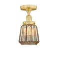 thumbnail image 3 of Innovations Lighting  Chatham - 1 Light 7" Semi-Flush Mount Mercury/Satin Gold, 3 of 5