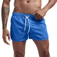 thumbnail image 7 of Boyscolos Mens Board Shorts Swimwear Summer Beach Swim Drawstring Shorts Surfing Sport Bathing Suit Athletic Gym Shorts Blue M, 7 of 7