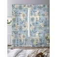 thumbnail image 3 of Vintage Map Sheer Curtains 96 Inch Long 2 Panels, Abstract Route Sailing Anchor Compass Light Filtering Rod Pocket Semi Sheer Curtains, Sheer Voile Drapes for Living Room Bedroom, 52"x96", 3 of 5