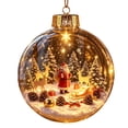 thumbnail image 2 of Clear Christmas Diorama Bauble Ornament 2D Winter Scene Festive Christmas Tree Hanging Decor for Mantel Window Holiday Gift Idea, 3.15In #, 2 of 7