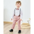 thumbnail image 7 of ZOEREA Toddler Baby Boy Suit Clothes Gentleman Wedding Outfits Long Sleeve Dress Shirt + Suspender Pants + Bowtie 1-5T, 7 of 7