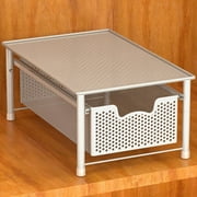 Stackable Cabinet Basket Drawer Organizer, White