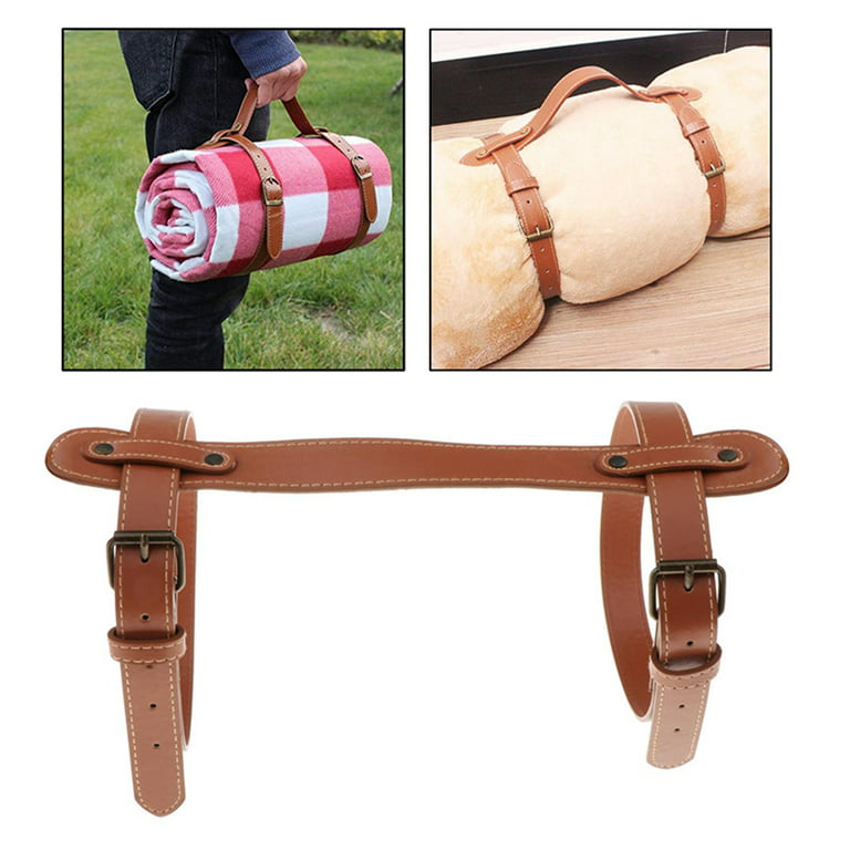 Carry Strap Elastic Adjustable Faux Leather Handle Wide Application Blanket  Carry Strap for Home