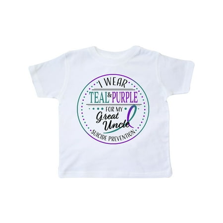 

Inktastic Suicide Prevention- I Wear Teal and Purple for My Great Uncle Gift Toddler Boy or Toddler Girl T-Shirt
