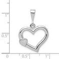 thumbnail image 3 of 14k White Gold Solid Satin Polished Fancy Heart Pendant, 3 of 4