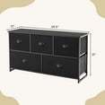 thumbnail image 2 of YKITRDA 5 Drawer Dresser TV Stand, Fabric Storage Chest with Metal Frame, Wide Top Holds TV up to 50 Inch, Clothes Organizer for Bedroom Living Room Entryway, Black, 2 of 10
