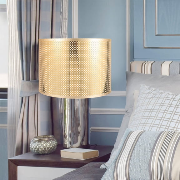 Toyandona Oval Lampshades for Table Lamps Golden Cloth Modern Lamp Shade for Home Use