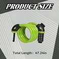thumbnail image 2 of MELIVO Bike Lock,47.24" Bicycle Lock,Cable Bicycle Lock Bike Locks,Green, 2 of 7