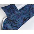 thumbnail image 3 of Monstera Leaves Bed Runner Set, Night Time Tropical Jungle Inspirations Palm Tree Leaf Pattern Art, Decorative Bedding Scarf & a Pillow Sham for Hotels Homes, Twin, Dark Blue Sea Blue, by Ambesonne, 3 of 3