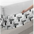 thumbnail image 2 of Sketch Bed Skirt, Repetitive Vintage Design Pattern of Monochromatic Hand Drawn Like Old Tree, Elastic Bedskirt Dust Ruffle Wrap Around for Bedding Decor, 4 Sizes, Charcoal Grey White, by Ambesonne, 2 of 2