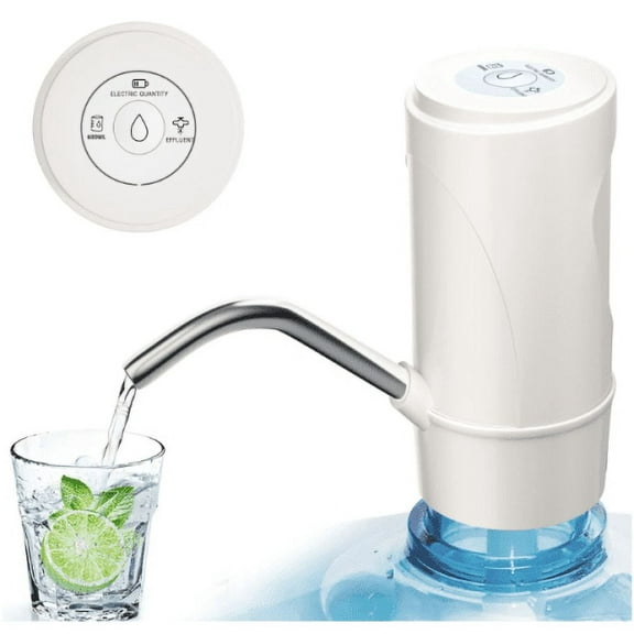 5 Gallon Water Dispenser,Electric Drinking Water Pump Portable Water Dispenser Universal USB Charging Water Bottle Pump For 2-5 Gallon With Silicone,White