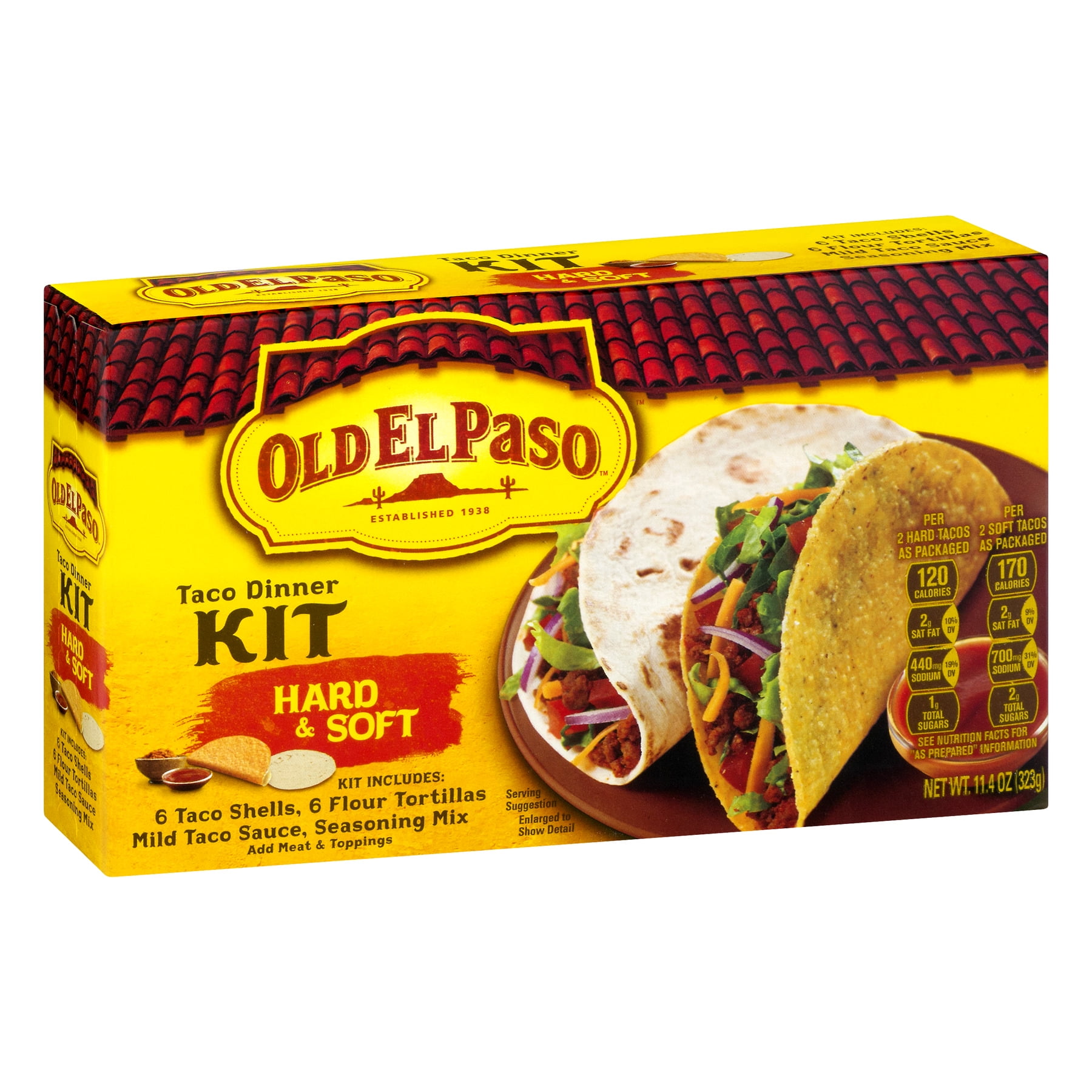 Old El Paso Hard Soft Taco Dinner Kit 114 Oz Box Walmartcom
