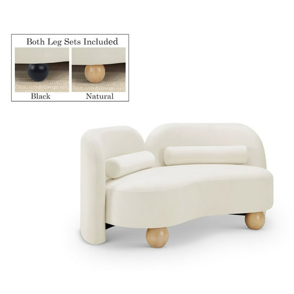 Meridian Furniture Daphne Cream Velvet Loveseat