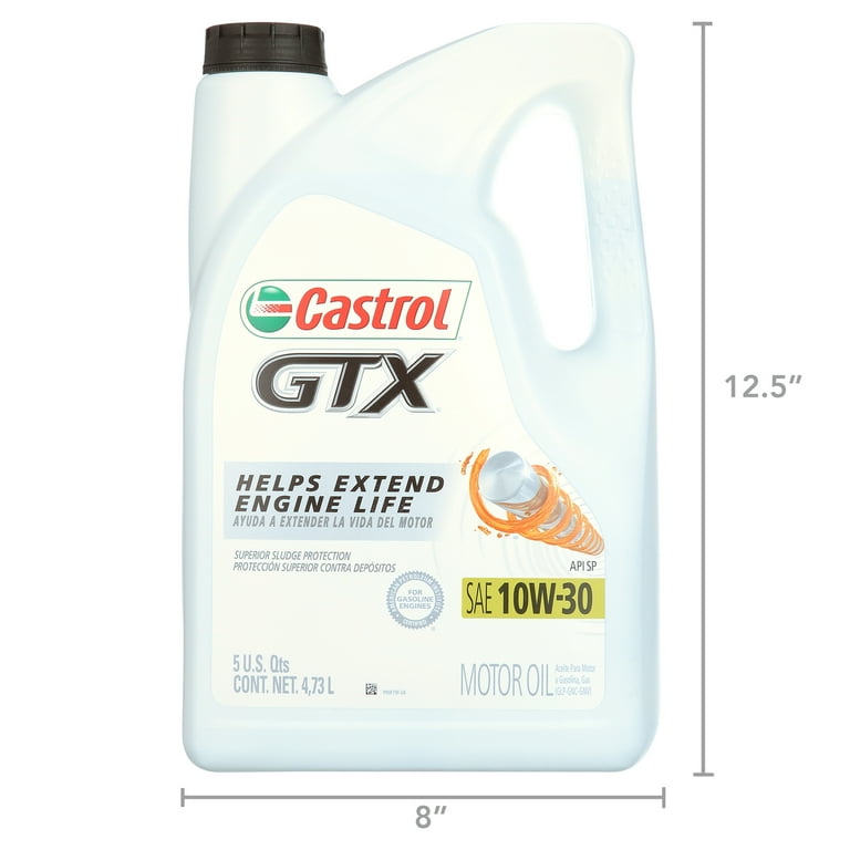 Castrol GTX 10W-30 Conventional Motor Oil 5 Quarts, Case of