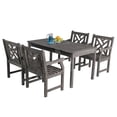 thumbnail image 1 of Renaissance Outdoor 5-piece Hand-scraped Wood Patio Dining Set, 1 of 6