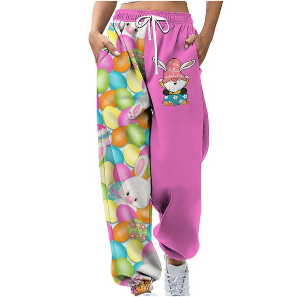 Pantalones de cintura elástica con estampado informal a la moda para mujer, pantalones largos rectos, pantalones de chándal Fridja alkflakhf32810