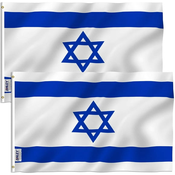 ANLEY Fly Breeze 3x5 Foot Israel Flag - Israeli National Flags Polyester (2-Pack)
