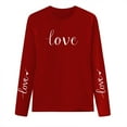 thumbnail image 5 of Aobny Love Heart Fall Blouses for Women Valentine T-shirts Red Long Sleeve Pullover Crew Neck Cute Winter Tops,L, 5 of 5