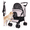Pink, variant on Foldable Pet Stroller with Weather Cover, Storage Basket, Cup Holder and Breathable Mesh for Dogs up to 30lbs, Grey