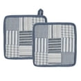 thumbnail image 3 of VHC Brands Cotton Pot Holder Set of 2, Heat Resistant, Kitchen Potholders, Sawyer Mill Blue Collection, Square 8x8, Denim Blue, 3 of 3