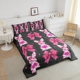 thumbnail image 4 of Erosebridal Kawaii Bowknot Love Heart Bedding Twin Comforter Set,Cartoon Rabbit Down Comforter,Retro Floral Decor,Reversible,Lightweight,2pcs, 4 of 7