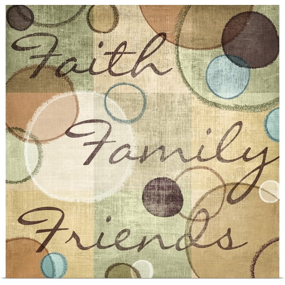 Great BIG Canvas | Rolled N. Harbick Poster Print entitled Faith Family Friends