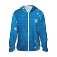 thumbnail image 1 of Fotbe Blue Christmas Chaqueta con Protección Solar UPF 50+ para Hombre y Mujer, Camisa con Capucha y Bolsillos-XX-Large, 1 of 7