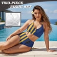 thumbnail image 3 of XYZCANDO Couple Matching Beach Set Summer Swimwear Men's Swim Trunks & Women's Drawstring Side Bikini Flag of Barbados Hawaiian Style Outfit for Beach Pool Honeymoon Vacation Outfit, 3 of 6