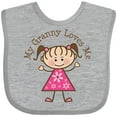 thumbnail image 3 of Inktastic My Granny Loves Me Girls Baby Bib, 3 of 4