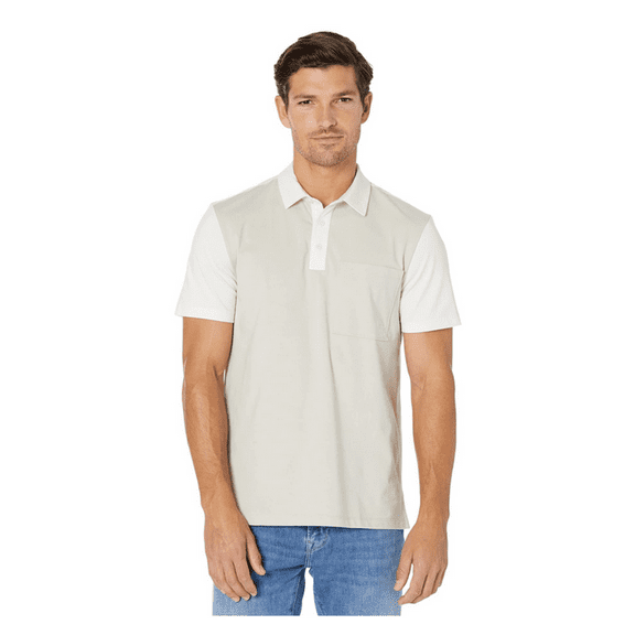 Calvin Klein Men's Colorblocked Polo Shirt White Size Small