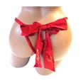 thumbnail image 2 of Victoria's Secret Red Naughty Nice Ribbon Tie Shine Strap Open Back Panty Small NWT, 2 of 4