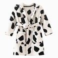 thumbnail image 4 of Boys Girls Kids Hooded Bathrobe,Soft Flannel Loungewear Robe with Adjustable Tie,Cartoon Print,for Toddlers to Kids 2-12 Years Toddler Pajamas Gibobby,Black,Size 6-7T, 4 of 4