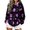 Light Purple, variant on Hoodies for Women Festive Halloween Letter Print Sweatshirt Stylish Long Sleeve Pullover Tops for Autumn Celebration