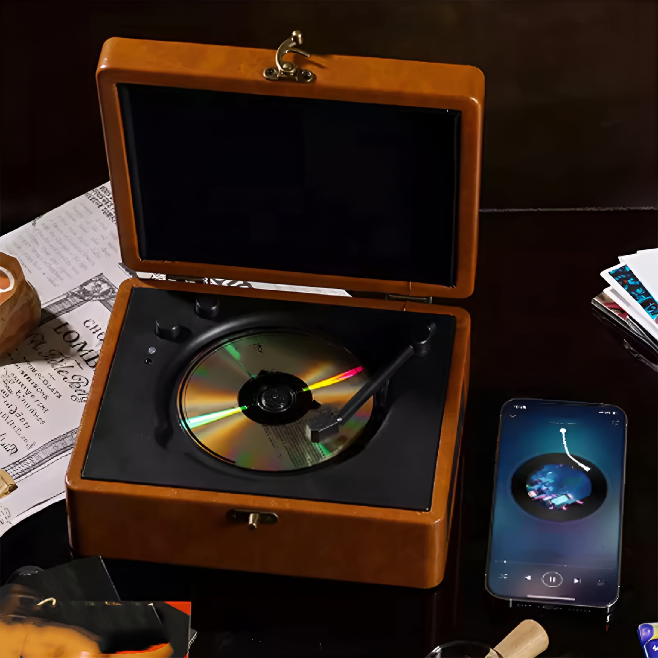 GJX 2026 New Bluetooth Cd Player Portable 2.0 Hifi Sound Record Player with Remote Control Professional Cd Player for Home Office,For Music Listening,Study Rooms,Relaxation Spaces,Living Rooms.