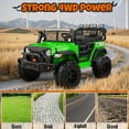 thumbnail image 6 of Funride 4WD 24 Volt Ride on Toys, 2 Seater Electric Car for Kids, Power Car Wheels with Remote, Bluetooth, LED Lights, Green, 6 of 10