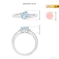 thumbnail image 5 of ANGARA Natural Aquamarine and Diamond Split Shank Ring in 14K White Gold for Women (Size-7x5mm) | March Birthstone, Birthday, Anniversary, Jewelry Gift for Women | Natural Aquamarine Ring, 5 of 9